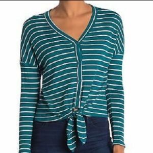 Good Luck Gem Striped Knit Top